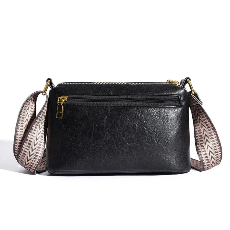 Nyra Elegante Schultertasche aus Leder | Schwarz