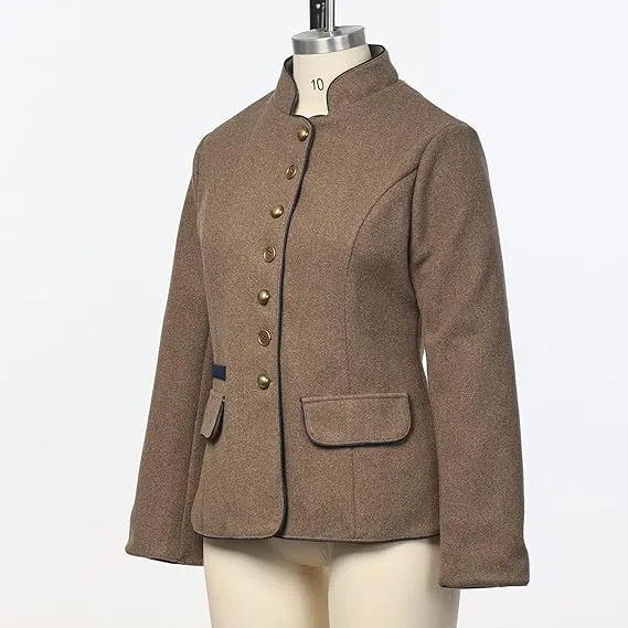 Solé Elegante kurze Jacke mit Taschen | Braun