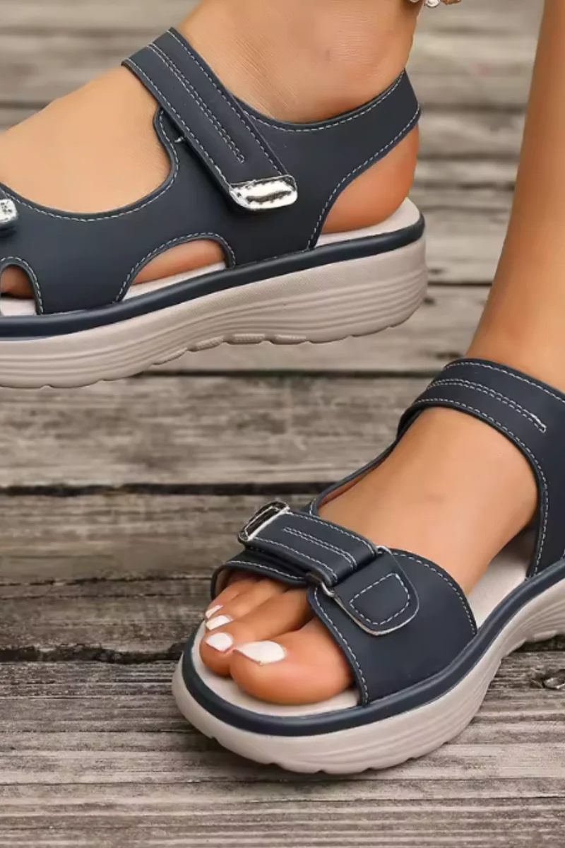 Tonya Orthopädische Ledersandalen | Blau