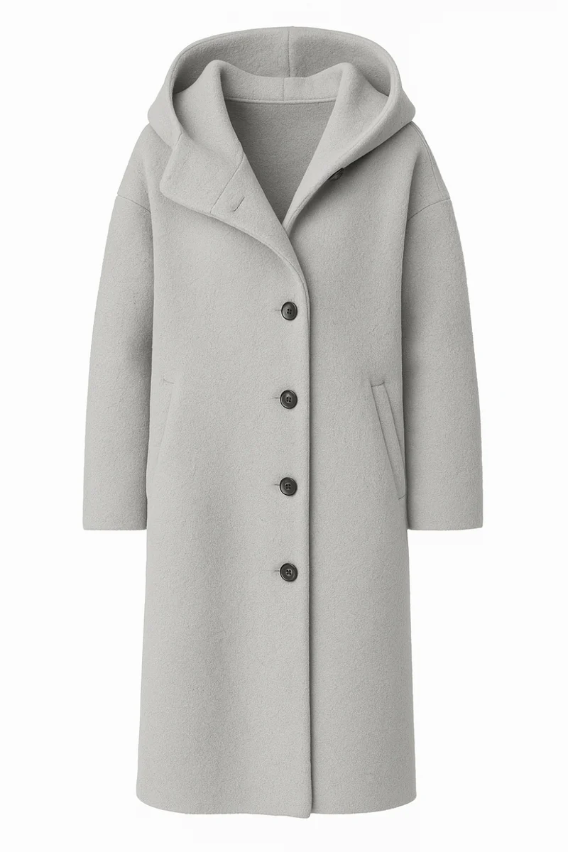 Aemie Stilvolle lange Winterjacke | Grau