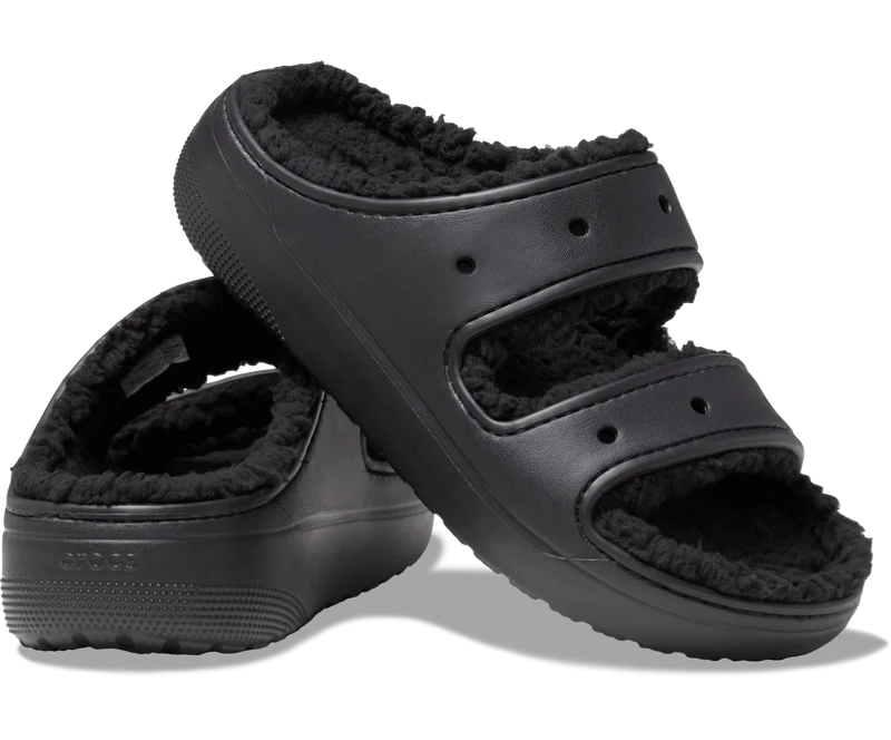 Crocs Unisex Classic Cozzzy gefütterte Sandale – Schwarz