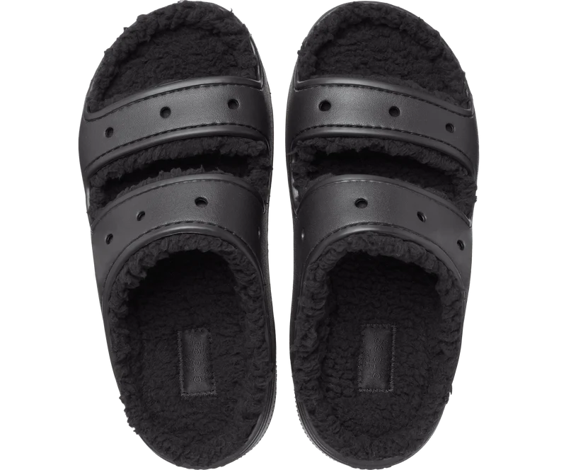 Crocs Unisex Classic Cozzzy gefütterte Sandale – Schwarz