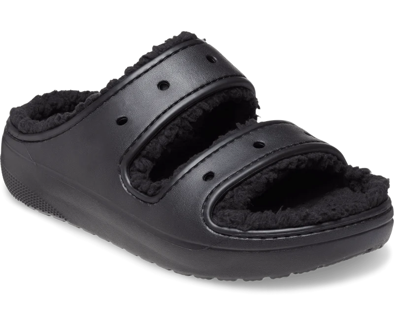 Crocs Unisex Classic Cozzzy gefütterte Sandale – Schwarz