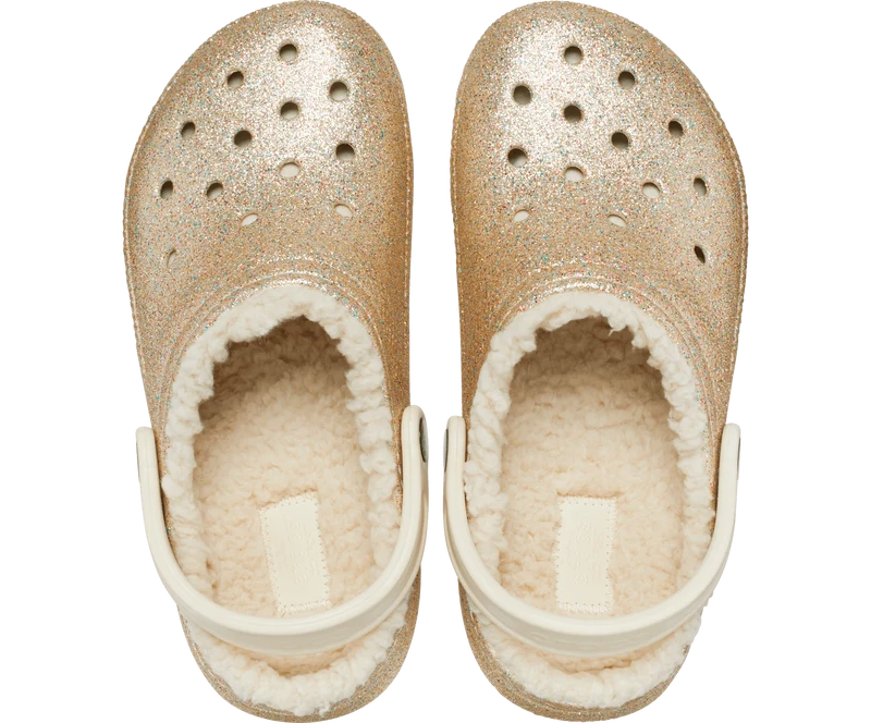 Crocs Unisex Classic Glitter Lined Clog - Multi / Gold