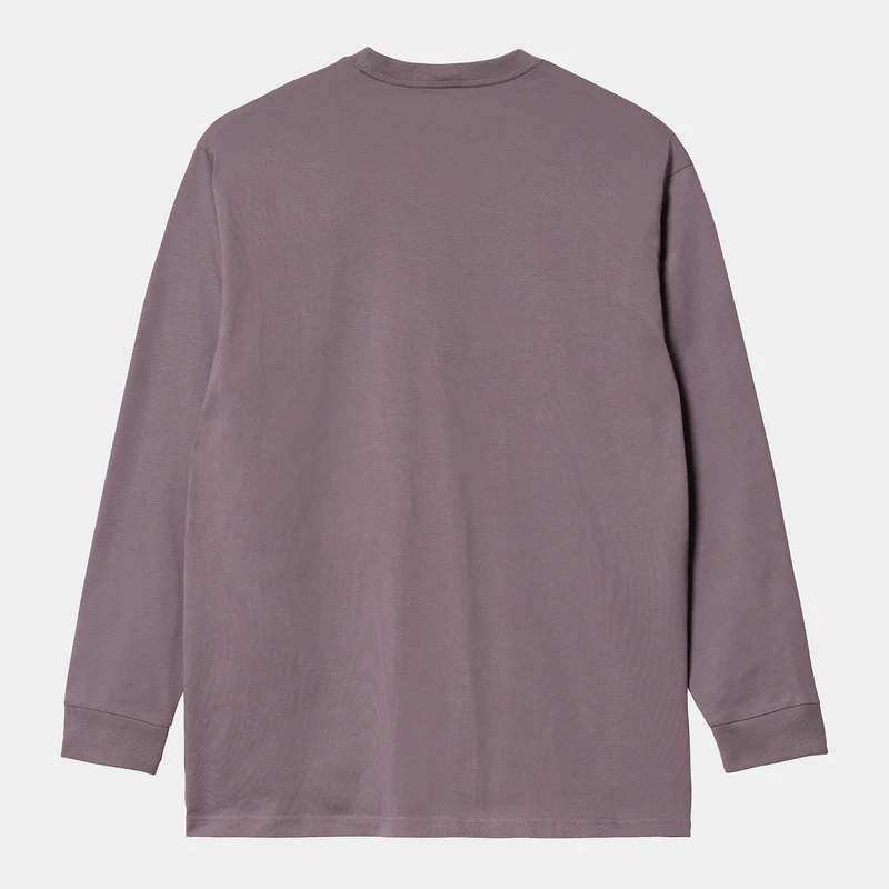Carhartt WIP Herren Chase Langarm-T-Shirt – Misty Thistle / Gold