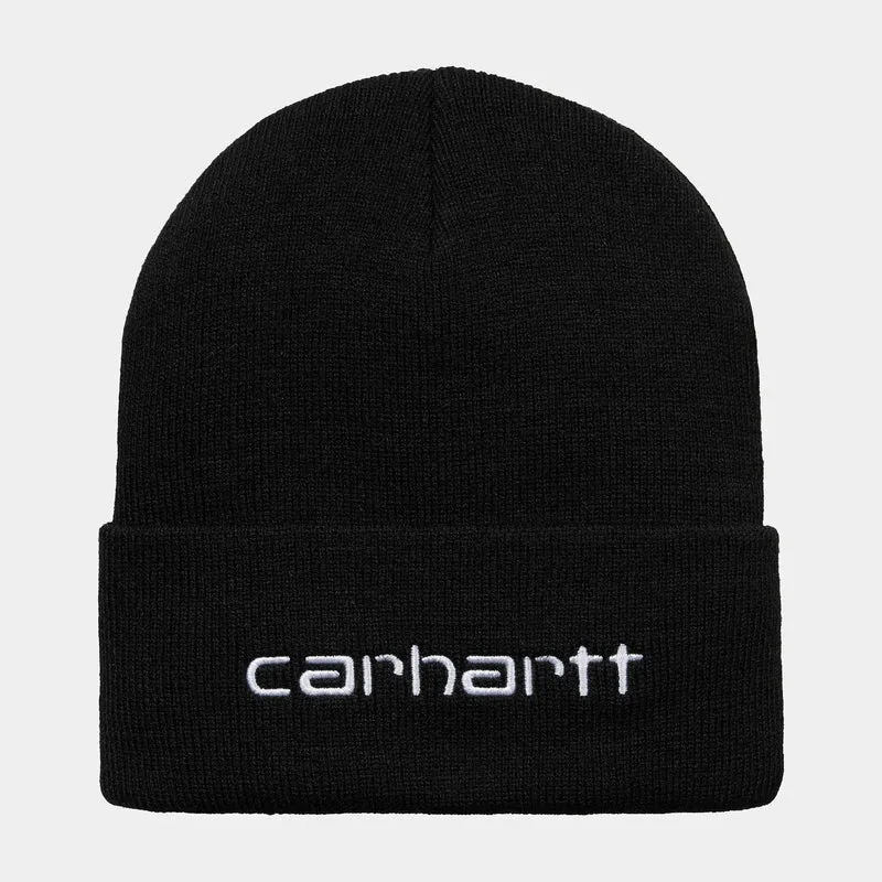 Carhartt WIP Unisex-Schriftzug-Mütze – Schwarz