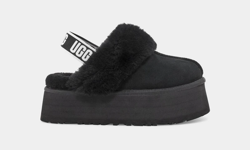 UGG Funkette-Hausschuhe für Damen – Schwarz