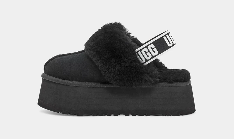 UGG Funkette-Hausschuhe für Damen – Schwarz