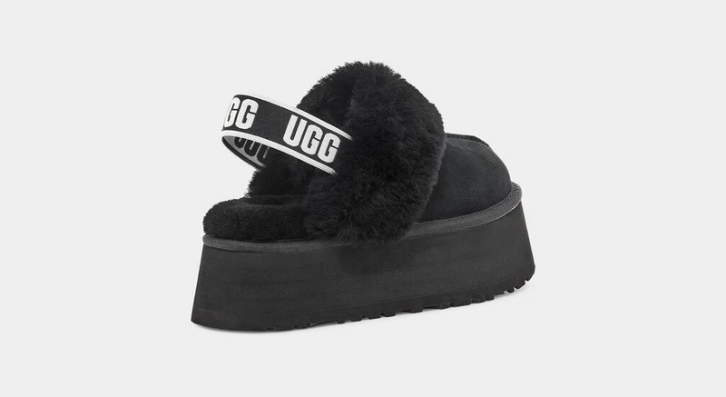 UGG Funkette-Hausschuhe für Damen – Schwarz