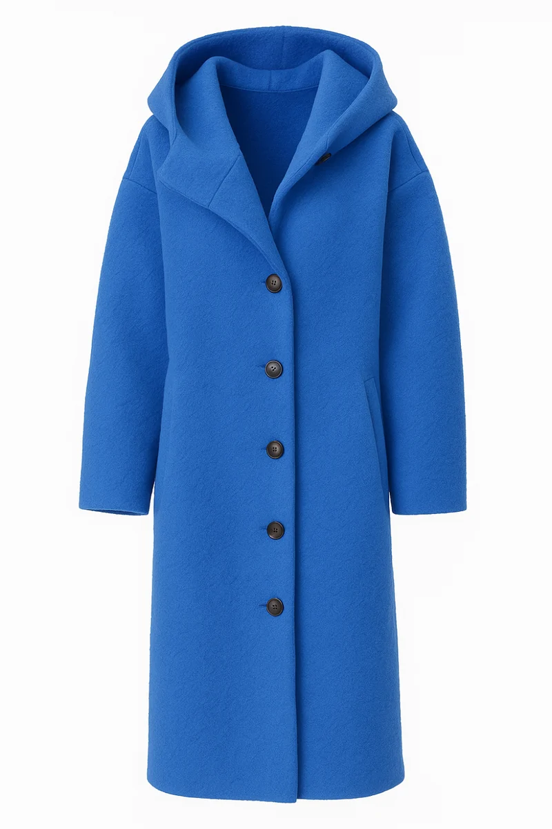 Aemie Stilvolle lange Winterjacke | Blau
