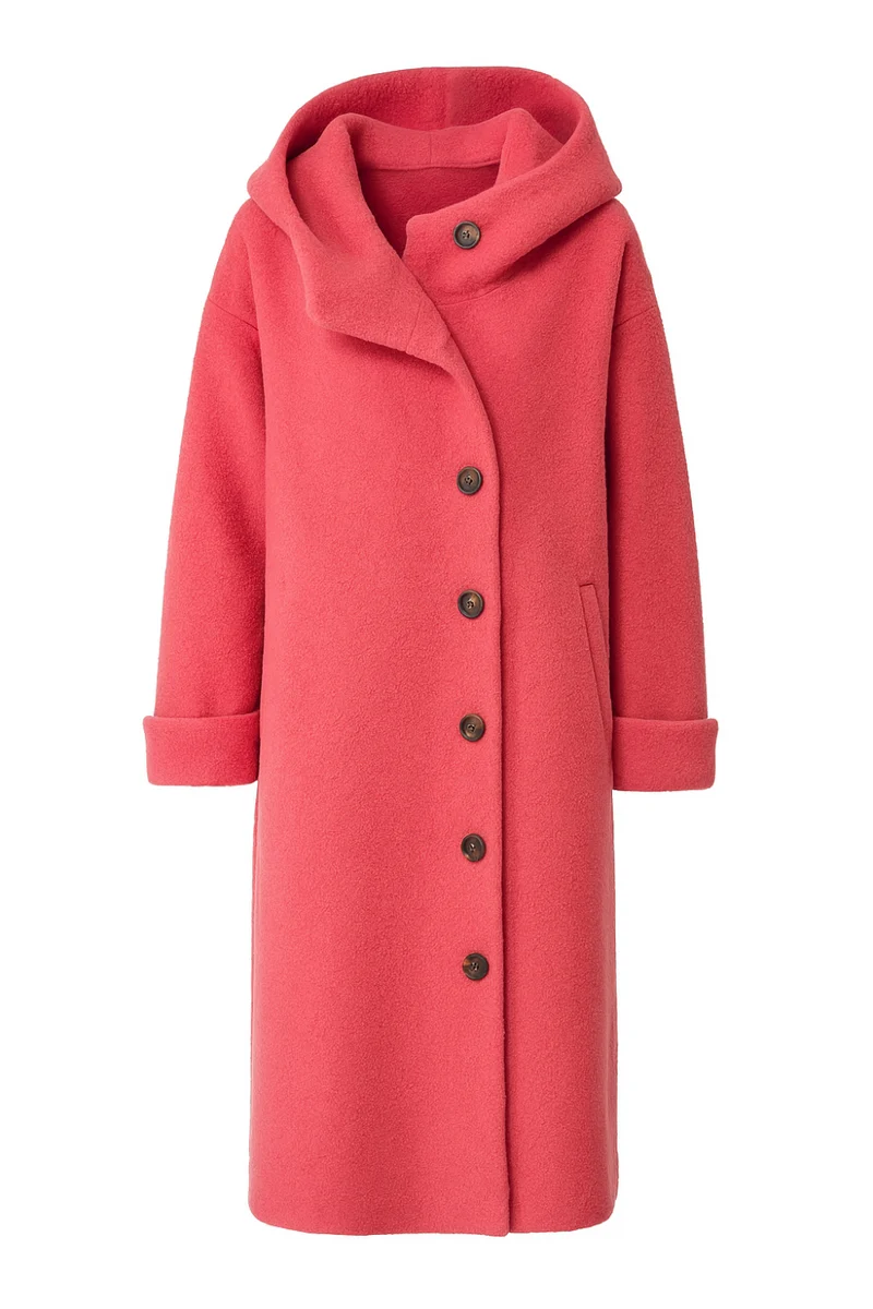 Aemie Stilvolle lange Winterjacke | Rosa