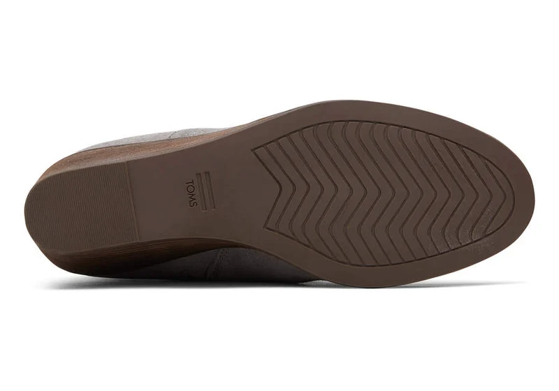 TOMS Damen-Stiefelette „Sadie“ aus Wildleder mit Keilabsatz – Grau