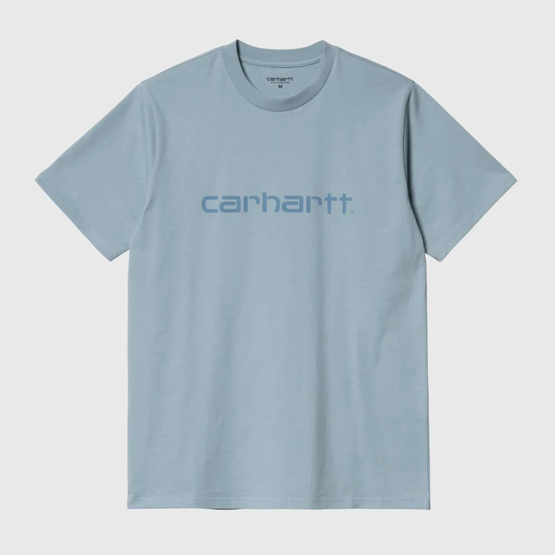 Carhartt WIP Kurzarm-T-Shirt mit Schriftzug für Herren – Frosted Blue