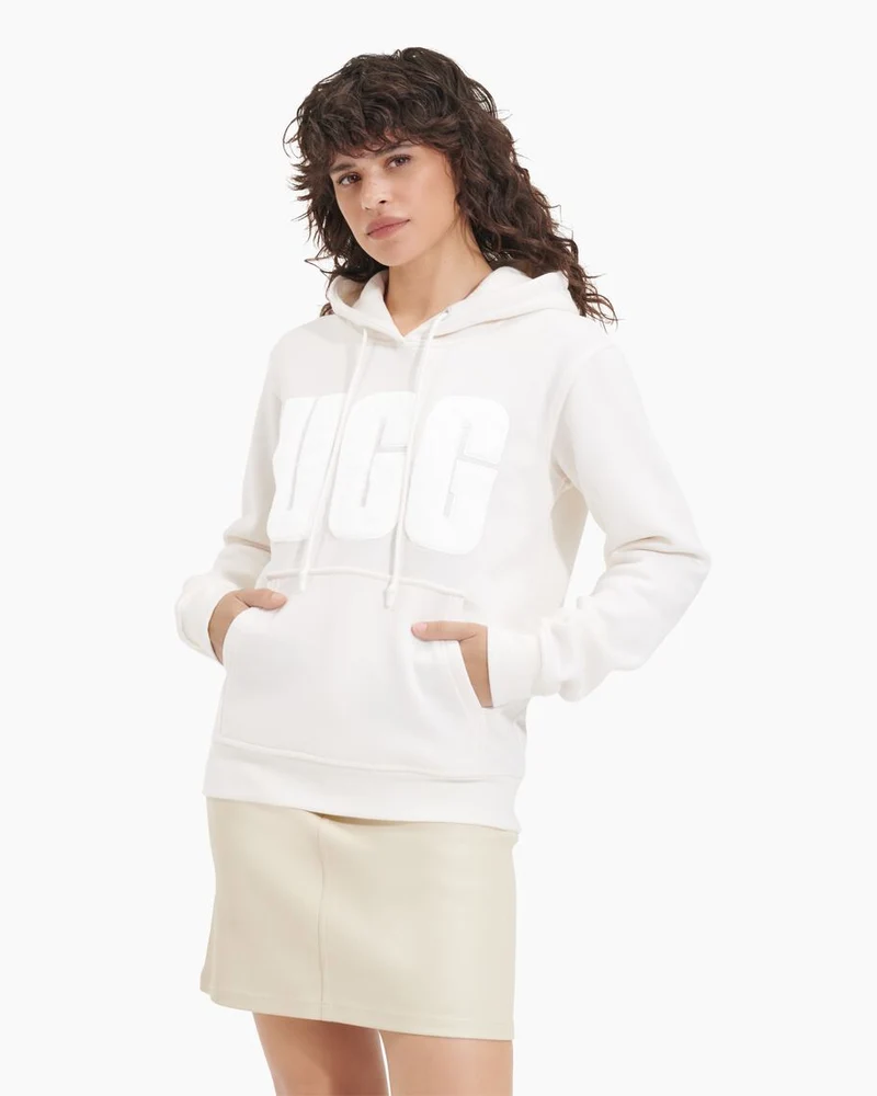UGG Damen Rey Fuzzy Logo Hoodie – Nimbus