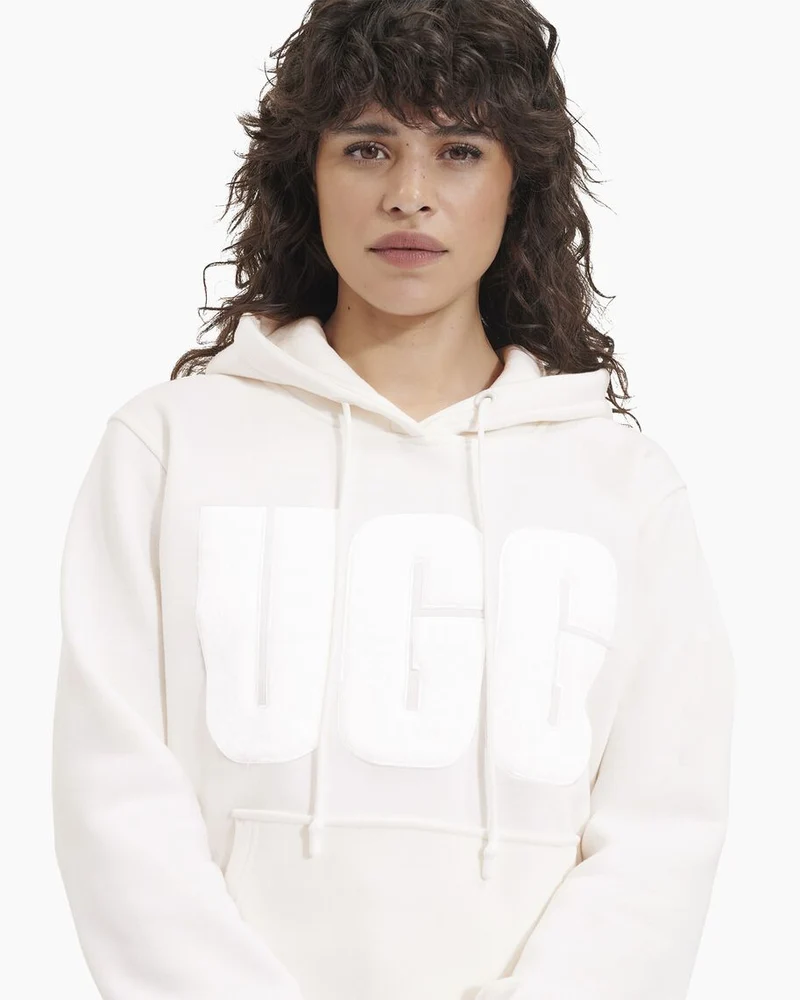 UGG Damen Rey Fuzzy Logo Hoodie – Nimbus