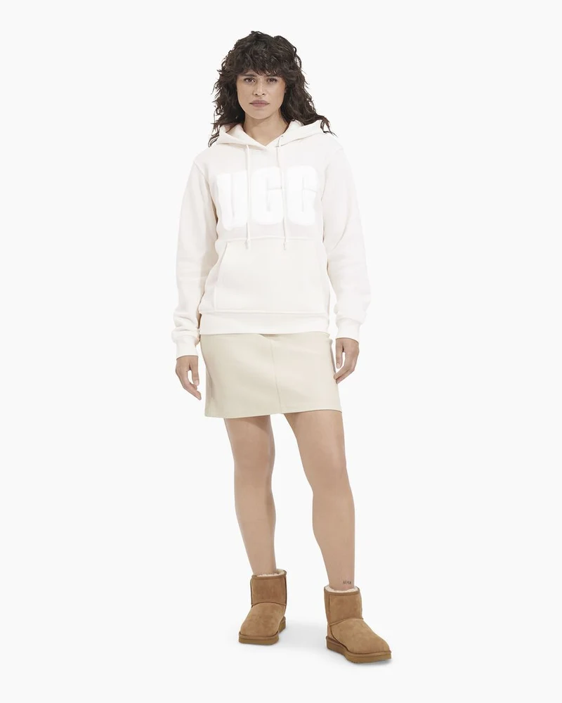UGG Damen Rey Fuzzy Logo Hoodie – Nimbus