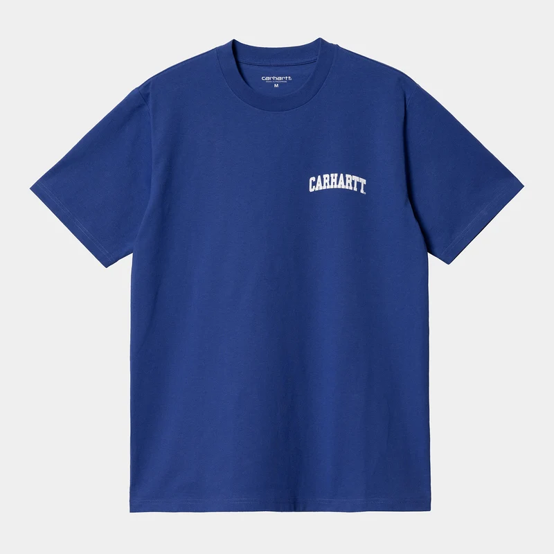 Carhartt WIP Kurzärmliges Herren-T-Shirt mit University-Schriftzug – Lazurite
