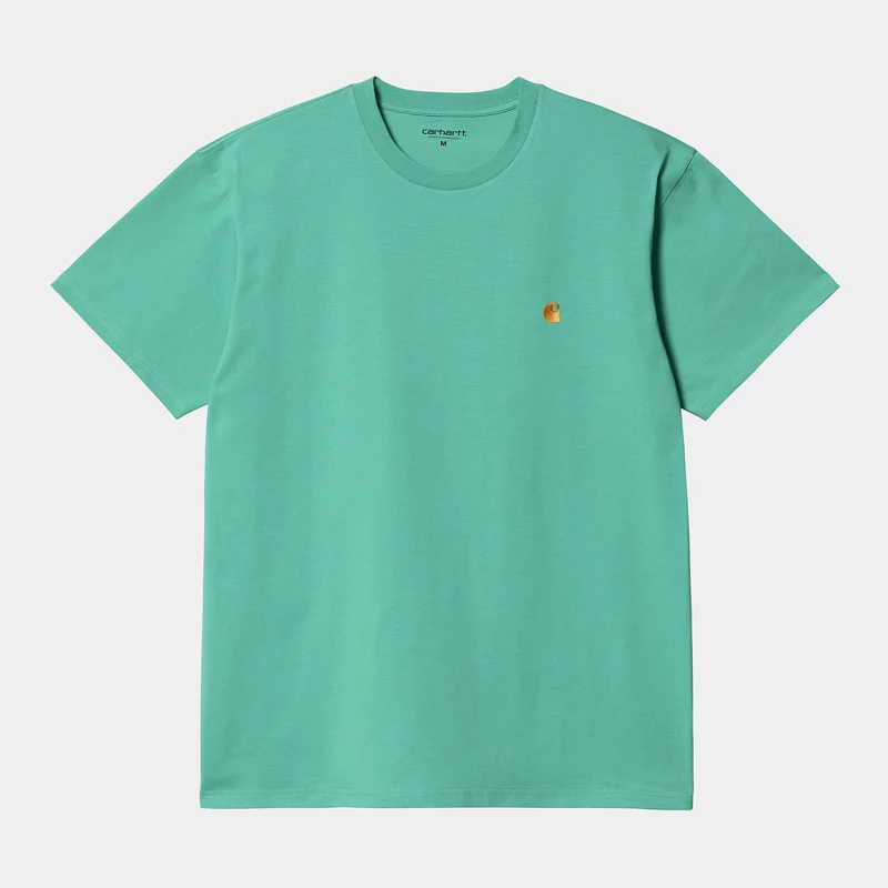 Carhartt WIP Herren Chase Kurzarm-T-Shirt – Aquagrün