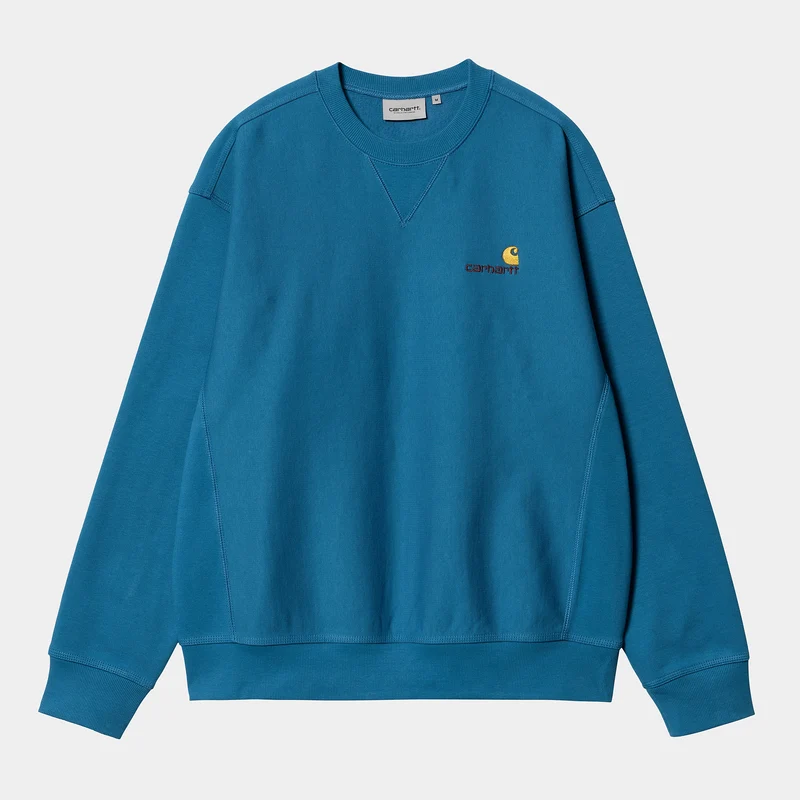 Carhartt WIP Herren American Script Sweatshirt - Amalfi