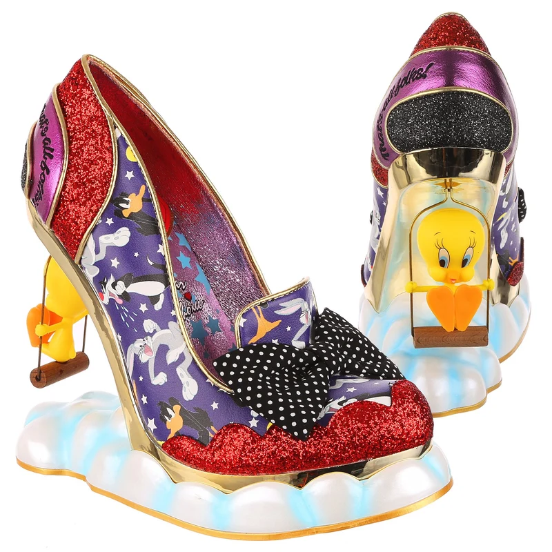 Irregular Choice Frauen Looney Tunes Merrie Melodies High Heel - Schwarz/Rot