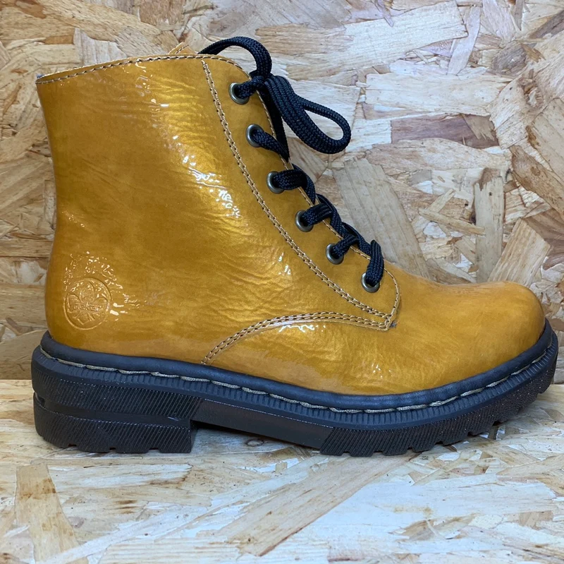 Rieker Damenmode-Stiefelette – Senfglänzend
