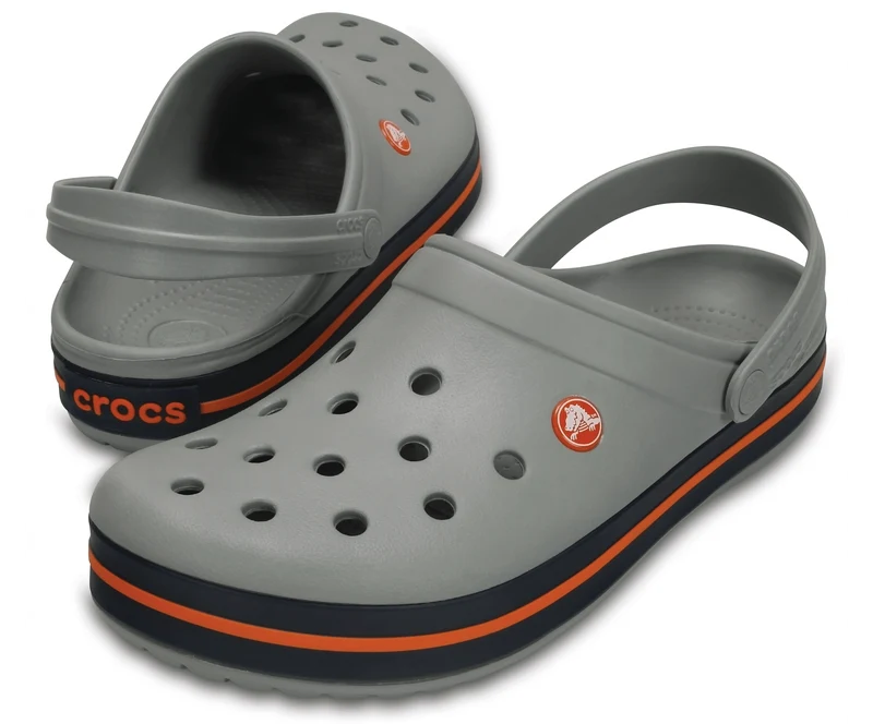 Crocs Unisex Crocband Clog – Hellgrau / Marineblau