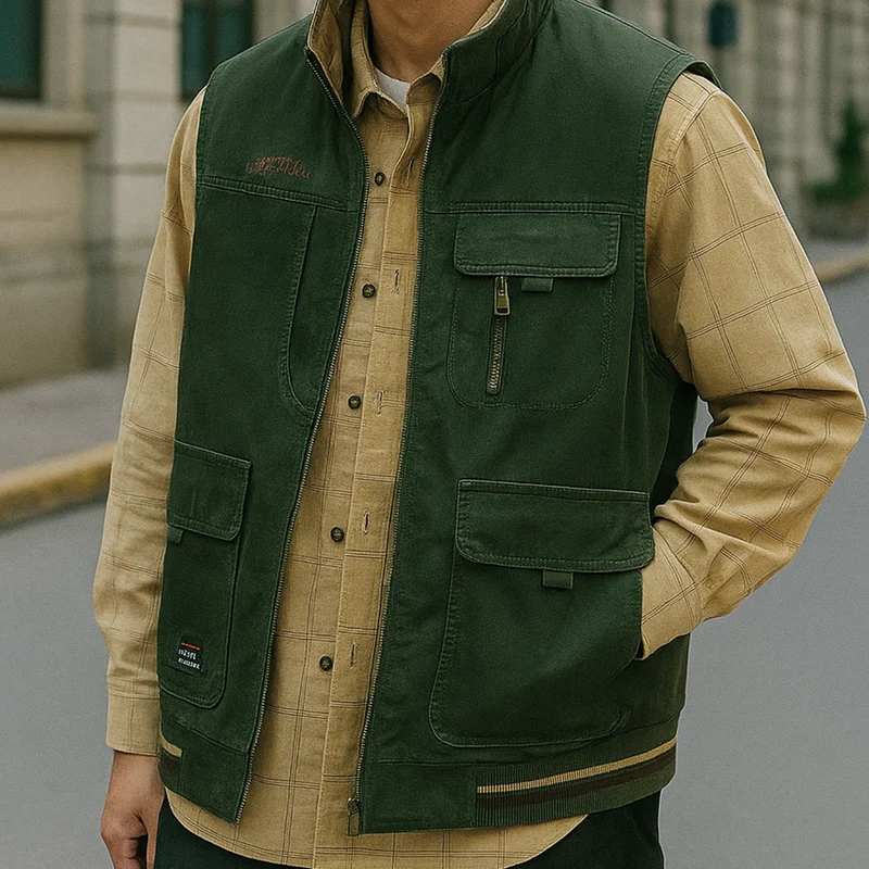 Martin Luxus-Bodywarmer | Khaki Grün