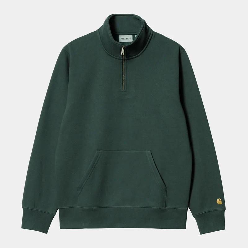 Carhartt WIP Herren Chase Neck Zip Sweatshirt – Juniper