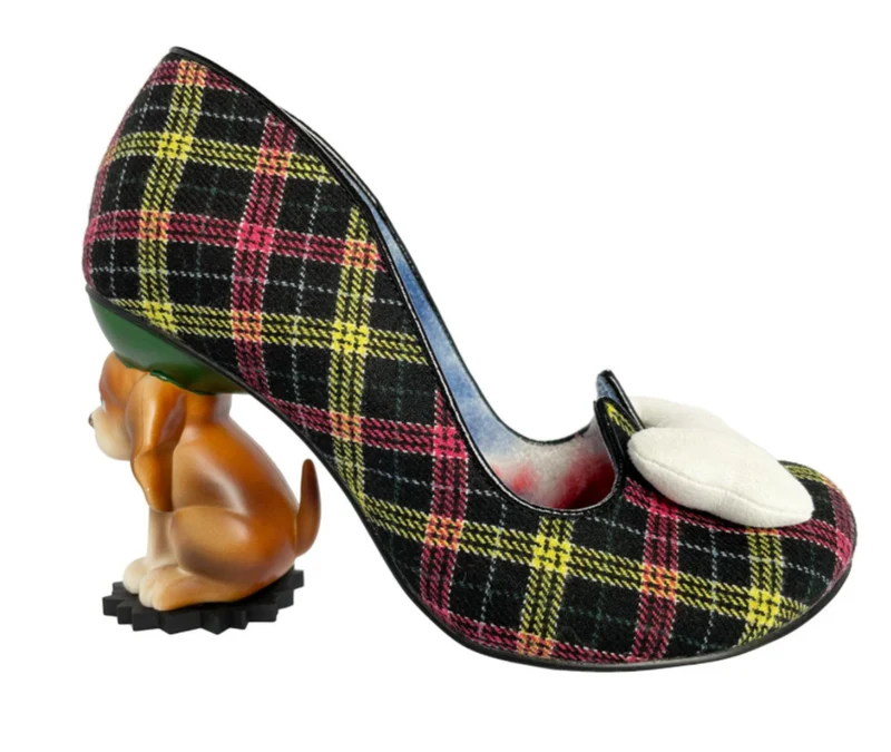 Irregular Choice Damen-High-Heel „Its All Pawsible“ - Bordeaux / Gelb