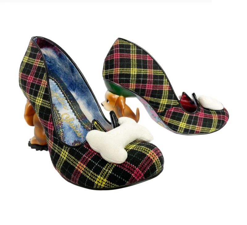 Irregular Choice Damen-High-Heel „Its All Pawsible“ - Bordeaux / Gelb