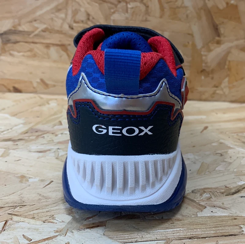 Geox Leuchtende Fledermaus-Turnschuhe für Kinder – Königsblau / Rot