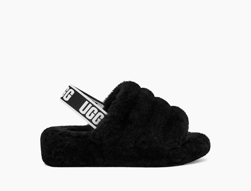 UGG Damen Fluff Yeah Slide - Schwarz