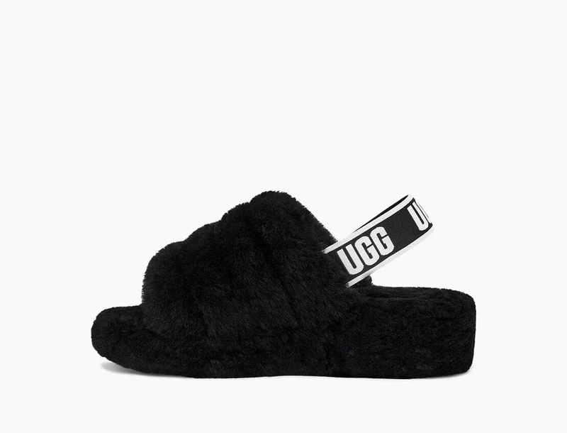 UGG Damen Fluff Yeah Slide - Schwarz
