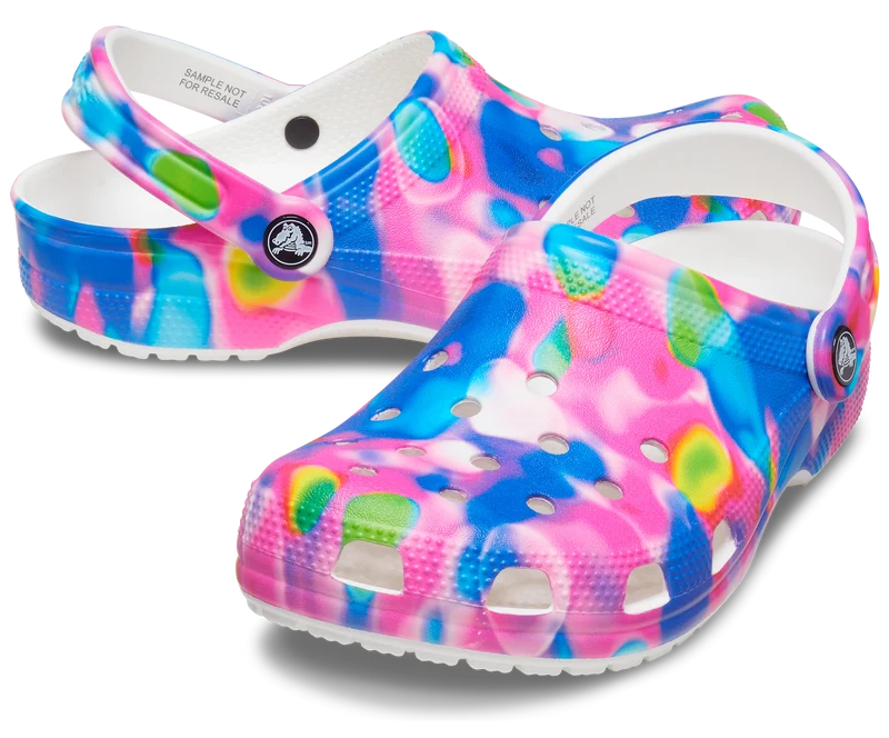 Crocs Unisex Classic Solarized Clog – Weiß / Rosa