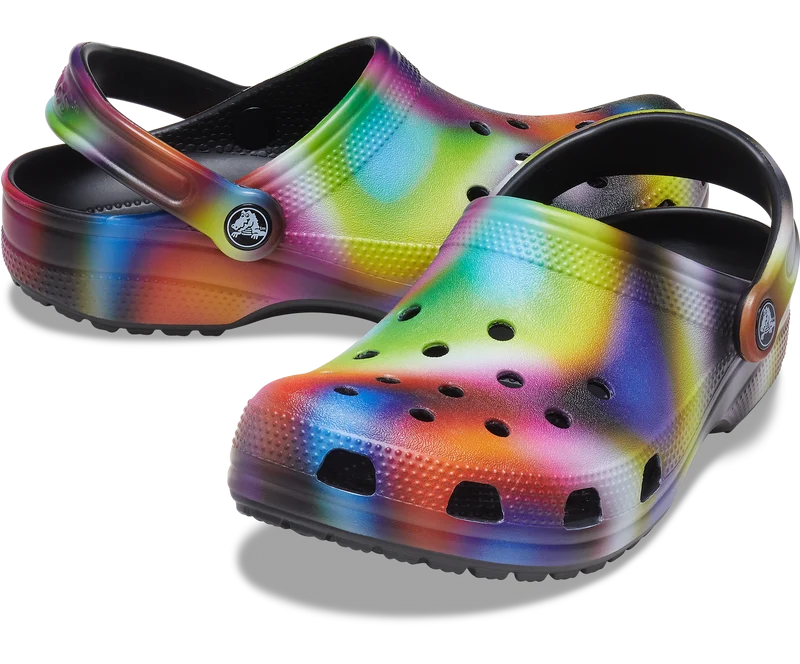 Crocs Unisex Classic Solarized Clog – Schwarz / Multi