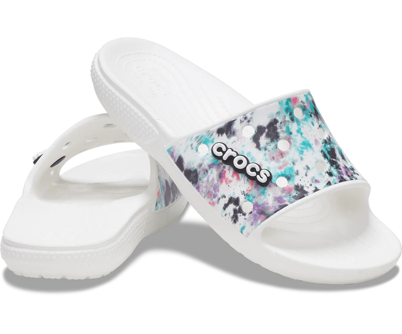 Crocs Unisex Classic Tie Dye Slide – Weiß