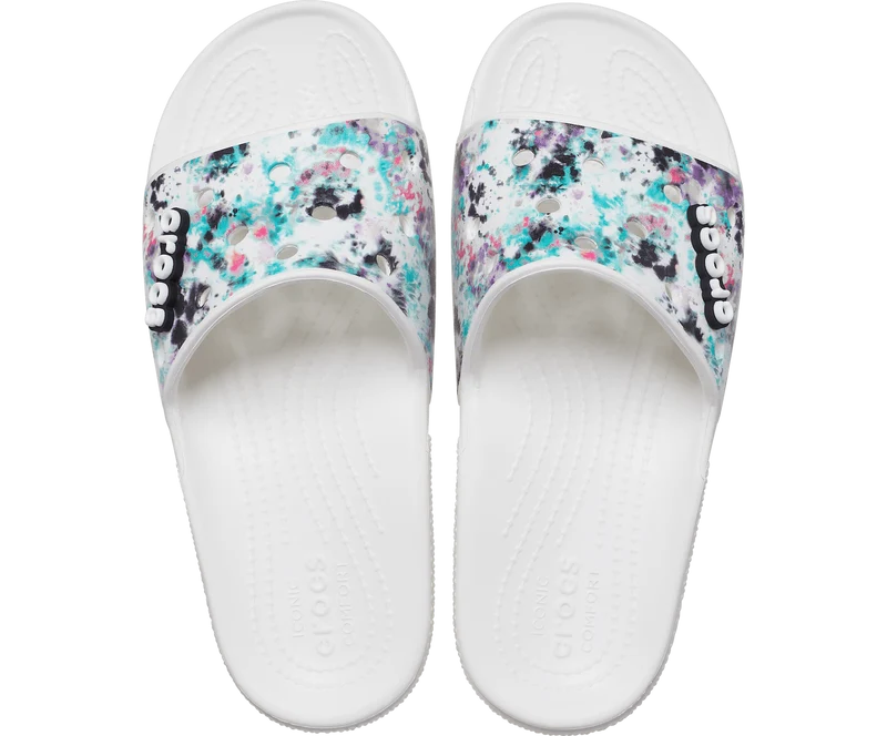Crocs Unisex Classic Tie Dye Slide – Weiß