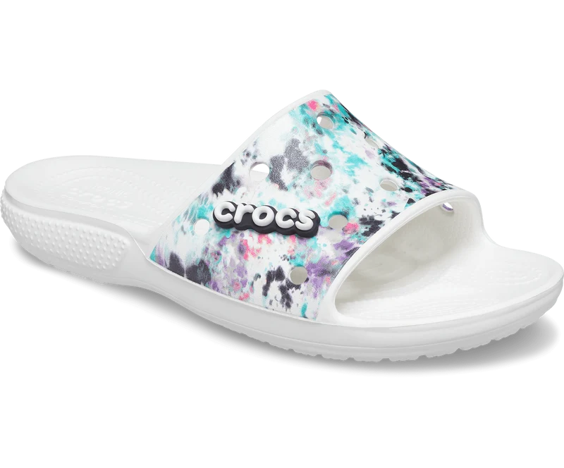 Crocs Unisex Classic Tie Dye Slide – Weiß