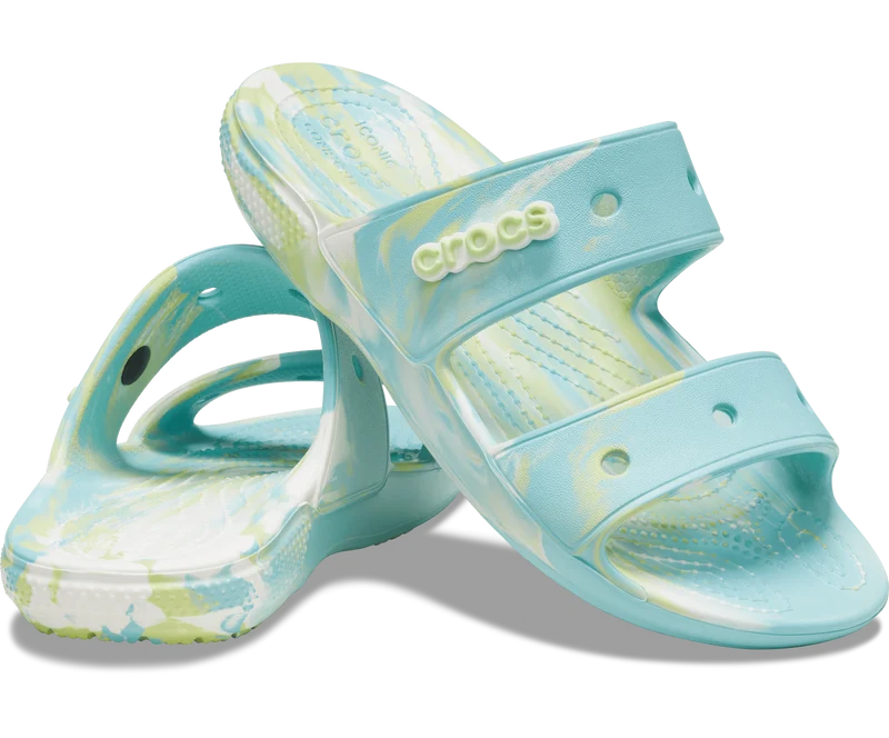Crocs Klassische marmorierte Unisex-Sandale – Pure Water