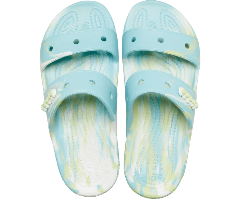 Crocs Klassische marmorierte Unisex-Sandale – Pure Water