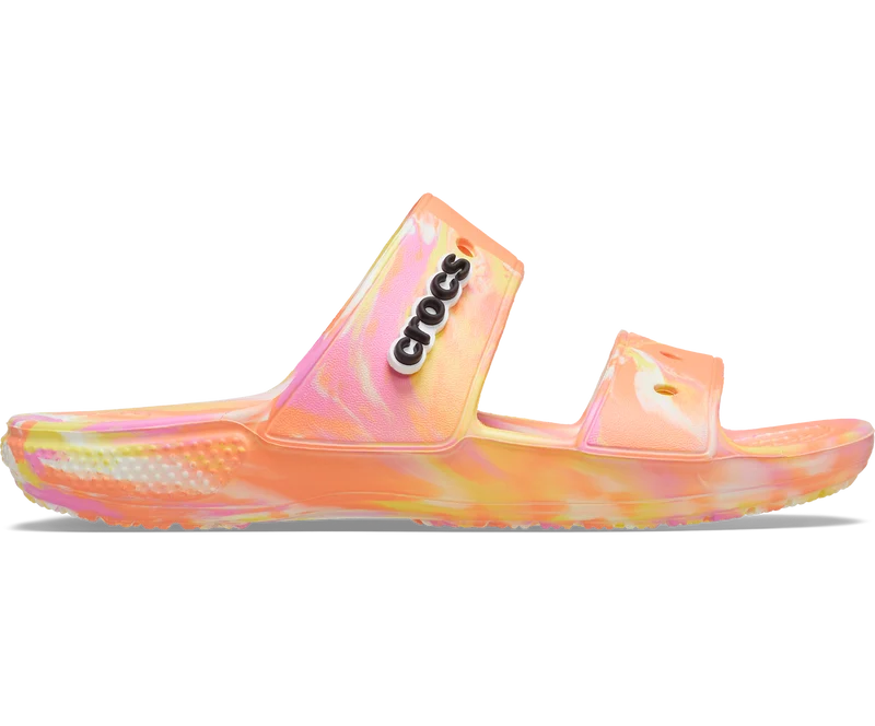 Crocs Klassische marmorierte Unisex-Sandale – Papaya