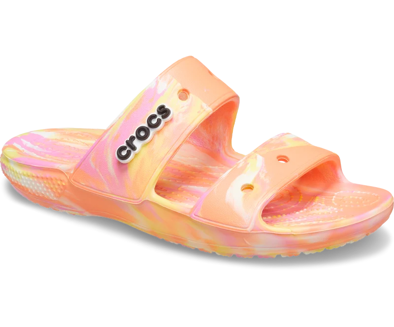Crocs Klassische marmorierte Unisex-Sandale – Papaya