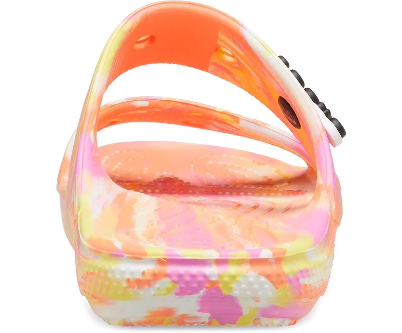 Crocs Klassische marmorierte Unisex-Sandale – Papaya