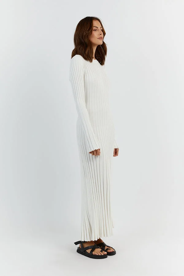 Elodie | Strick-Midikleid mit Rundhalsausschnitt