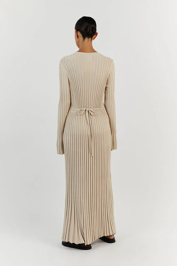 Elodie | Strick-Midikleid mit Rundhalsausschnitt