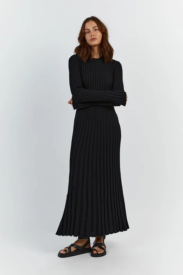 Elodie | Strick-Midikleid mit Rundhalsausschnitt