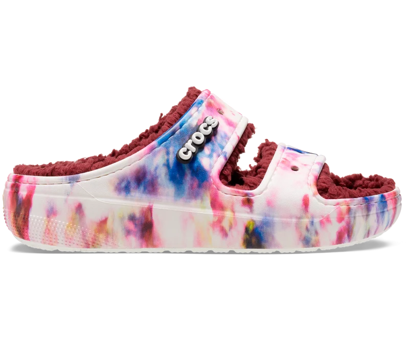 Crocs Unisex Classic Cozzzy Tie Dye Sandale – Granat