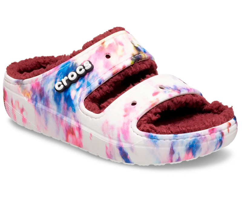 Crocs Unisex Classic Cozzzy Tie Dye Sandale – Granat