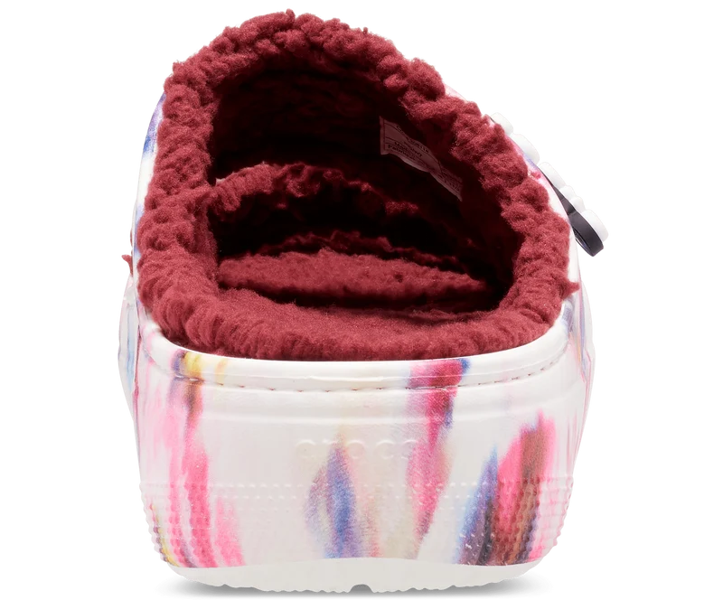 Crocs Unisex Classic Cozzzy Tie Dye Sandale – Granat