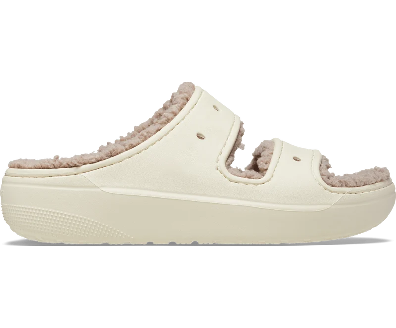 Crocs Unisex Classic Cozzzy gefütterte Sandale – Knochen